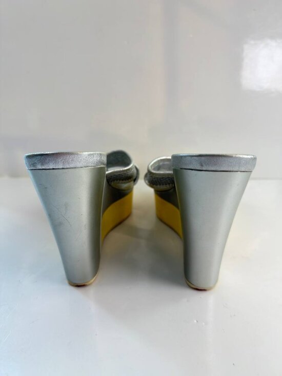 Prada Metallic Wedge Sandals – Women’s Size EU 36 / US 6 - Picture 11 of 16